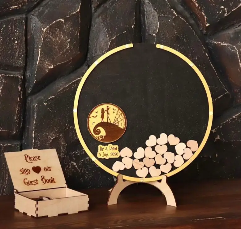 Свадебная Гостевая книга альтернативная на Хэллоуин круглая заказ уникальная