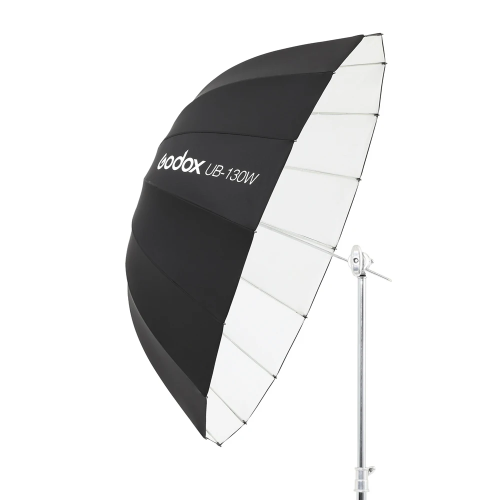Godox UB-130W 51in 130cm 파라볼 릭 블랙 화이트 반사 우산 스튜디오 라이트 우산 블랙 실버 디퓨저 커버 천