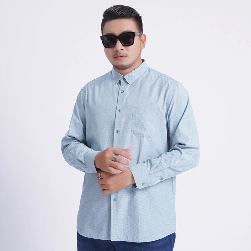 Большие размеры 8xl 7xl Новое поступление модные клетчатые мужские с длинным рукавом Весенние очень большие хлопковые повседневные рубашки