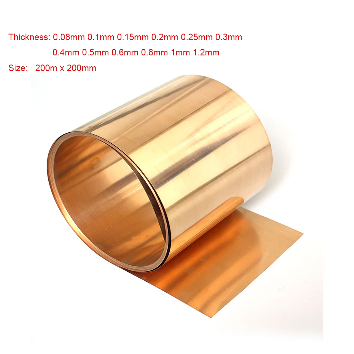 Espesor 0.02-1mm H59 Hoja de Latón Latón tira de la bobina de latón hoja de cobre fino 