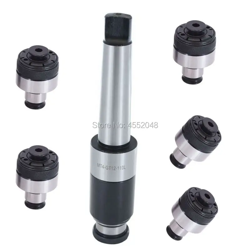 

1set MT4 GT12 110L tapping tool holder floating expandable tapping chuck+5pcs collet M4-M12 for CNC mill lathe cutter
