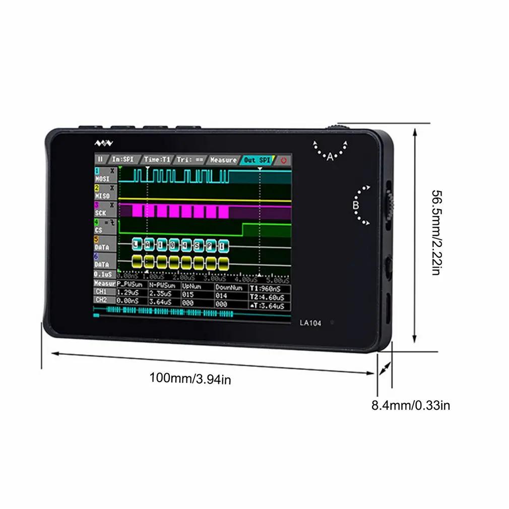 LA104 Portable Digital Logic Analyzer SPI IIC PWM Programmable 100Mhz PC Digital Based Virtual Test 4 Channel Detection