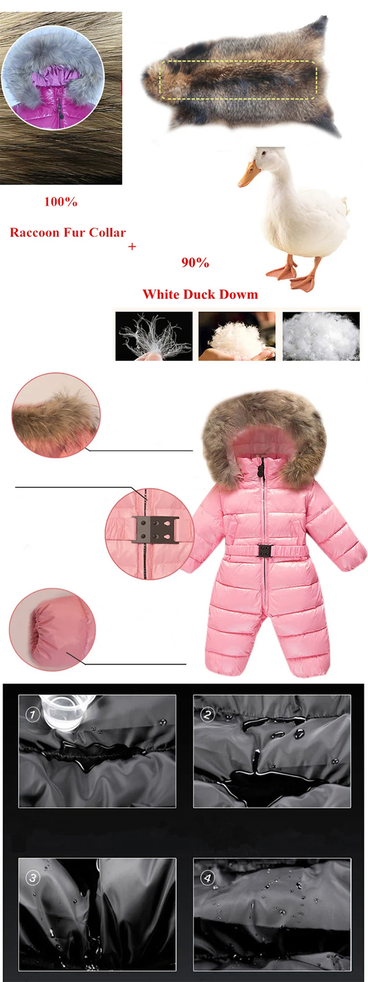 Cekcya/детский зимний комбинезон; плотное пуховое пальто с мехом для малышей; зимняя одежда для новорожденных; комбинезоны для мальчиков и девочек; парка; костюмы