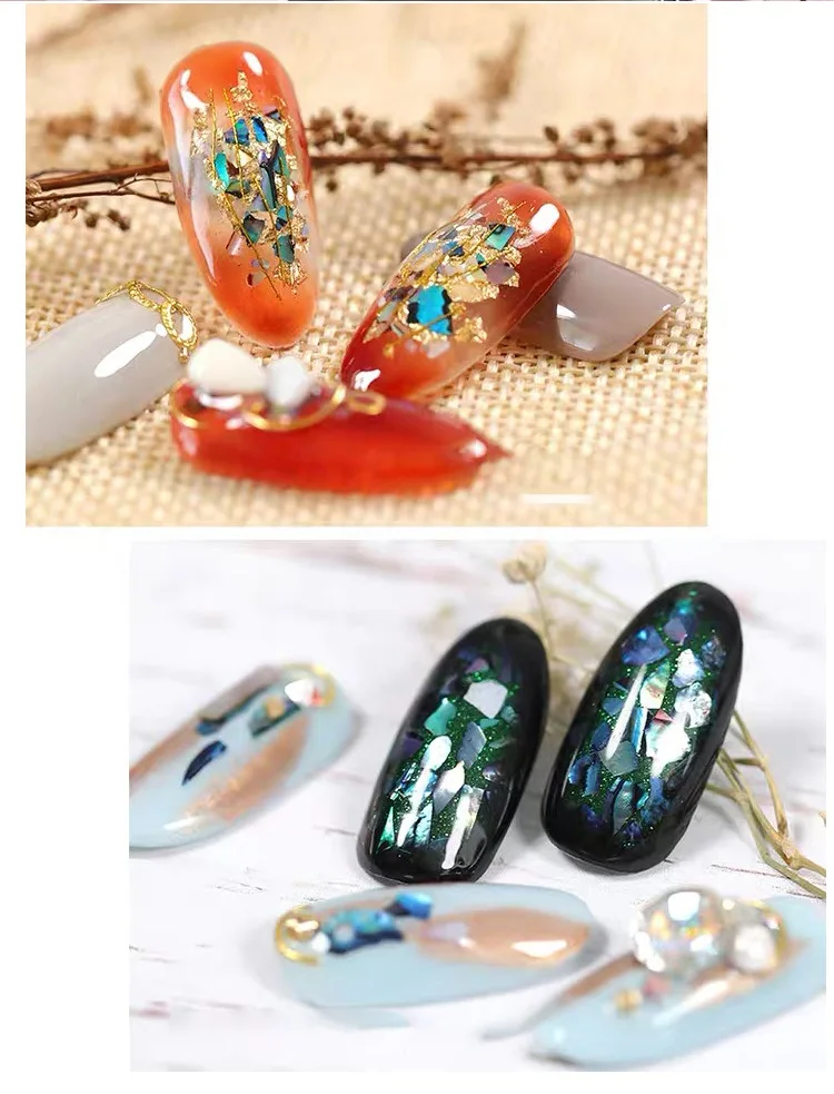 Ручной работы DIY аксессуары для ногтей натуральный корпус кусок abalone толстый глянцевый набор ювелирных изделий для ногтей