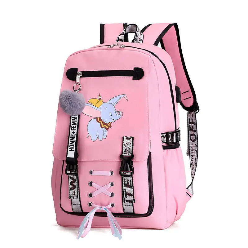 Розовый холщовый рюкзак для женщин, школьные сумки для девочек-подростков, консервативный стиль, Большой Вместительный USB рюкзак, молодежный рюкзак