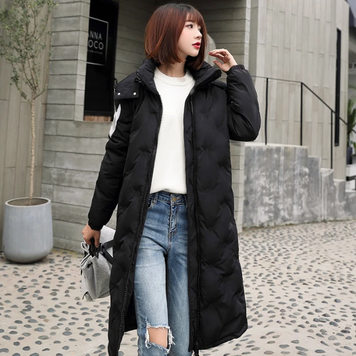 Женский пуховик, зимнее пальто, женская длинная однотонная, зимний стиль, тонкая стеганая куртка, зимняя куртка для женщин