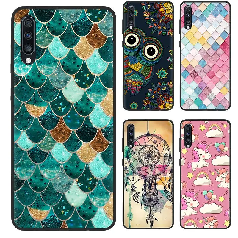 Anti-knock Back Phone Cover For Samsung A70S/SM-A707F Colorful Painted TPU Design back Fashionable |