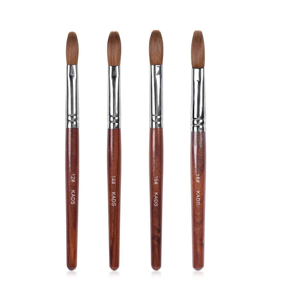 Crimped Brush set Новое поступление акриловых ногтей кисти поли Builder гель Кисть красный деревянной ручкой Pen профессиональный маникюр Кисть Колонок Соболь ручка - Цвет: Crimped Brush set
