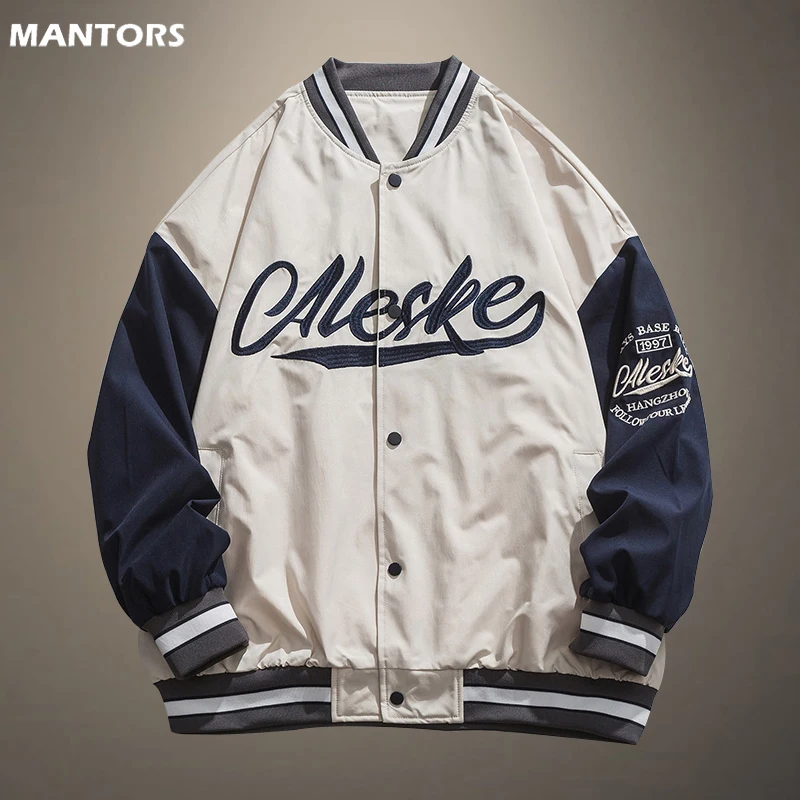 Мужская бейсбольная куртка с вышивкой в стиле хип-хоп куртка-бомбер пэчворк