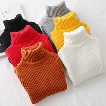 

Girls Sweater Winter Turtleneck Knitted Clothes Autumn Girls Boys Children Clothing Pullover Knitted Kids Sweaters 3 5 8ys