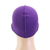 Unisex Solid Summer Satin Breathable Turban Hat Men Hip Hop Durags wave dome cap 5
