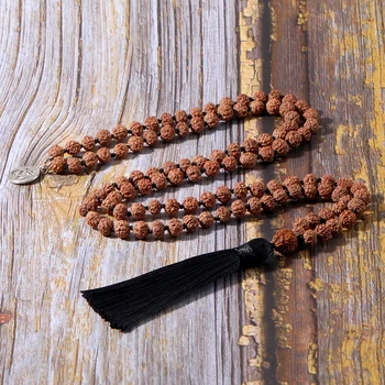 

YUOKIAA Rudraksha Beaded Necklace Yoga Meditation Jewelry Handmade Tassel Neaclaces 2020 Hot Sale Wholesale Accessories