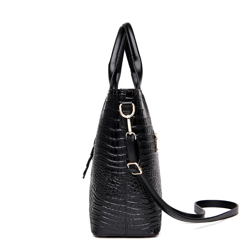 

Faux Leather Alligator Print Handbag 2019 Autumn And Winter New Style Simple Fashion Large Capacity Shoulder Women's Large Bag F