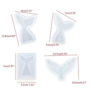 

4Pcs Marine Theme Beauty Fish Beauty Art Tails Fondant Silicone Resin Molds Kit N58F