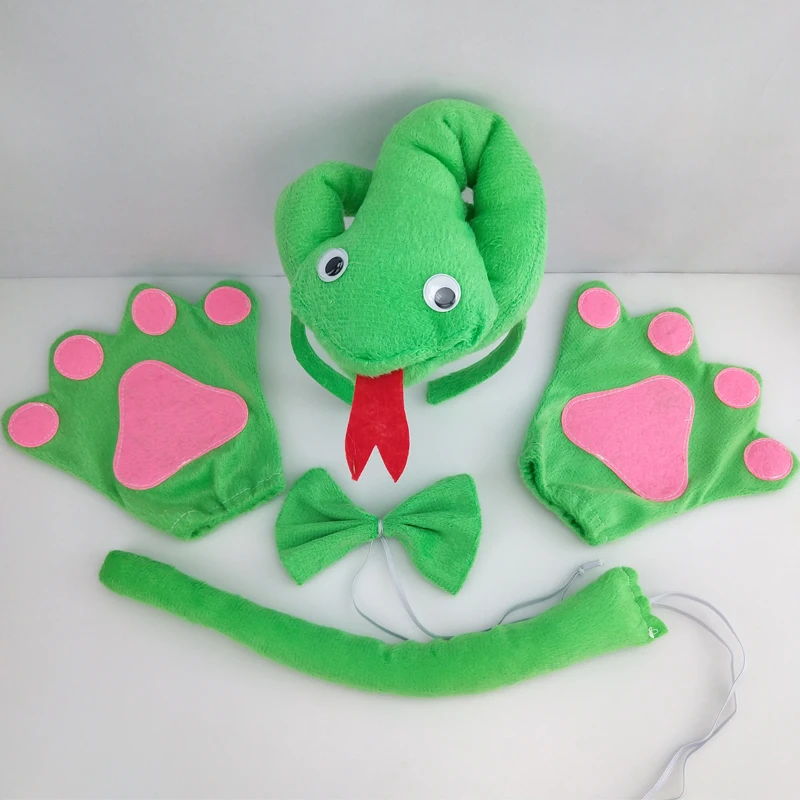 Kids Boy Girl Snake Headband Tail Tie Paw Gloves Sets Animal Cosplay Birthday Party Snake Costume Halloween Christmas Kids Boy Girl Snake Headband Tail Tie Paw Gloves Sets Animal Cosplay Birthday Party Snake Costume Halloween Christmas