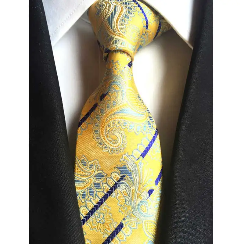 Роскошные мужские галстуки Классические Цветочные Пейсли 8 см свадебные галстуки жаккардовые плетёные шелковые мужские галстуки для вечерние аксессуары - Цвет: YU-B38