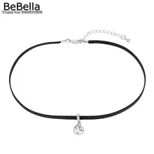 BeBella шикарное ожерелье черный ремень чокер, колье с кристаллами от Swarovski для женщин девушек модные украшения Рождественский подарок
