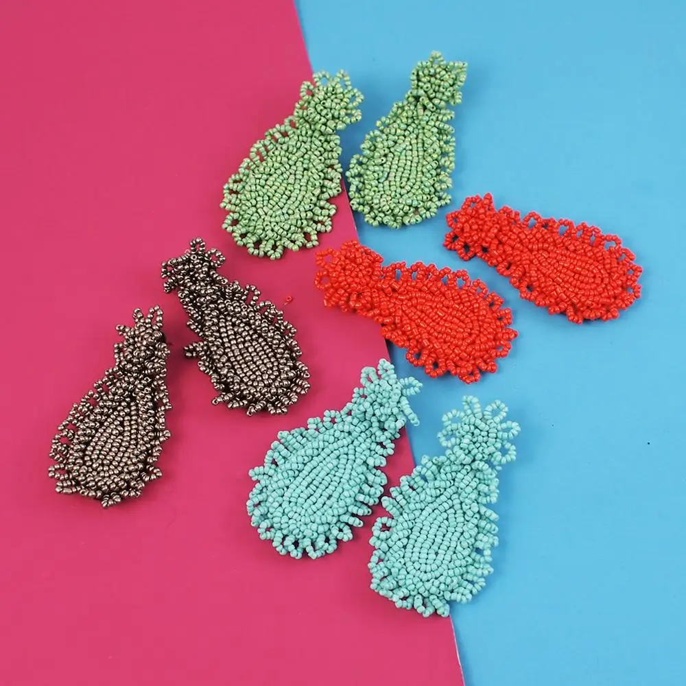 MANILAI, Boho, ручная работа, бусины, Висячие серьги для женщин, модные, из бисера, массивные висячие серьги, ювелирные изделия, подарки