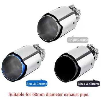 

63mm In 101mm Out Auto Car Exhaust Pipe Muffler Rear Tail Pipe Modified Stainless Steel Universal