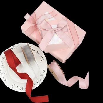 

Raw edge Matte Organza Snow yarn Ribbon Gauze Bandage gift Birthday Cake Baking packaging box decoration Candy DIY Bow Bright