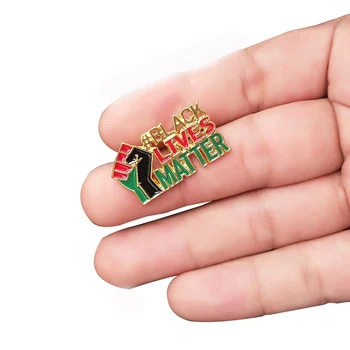 

Black Lives Matter Pins Raised Fist Power Of Unity Brooch Pin Badge Metal Letter Brooches For Men Women Jewelry