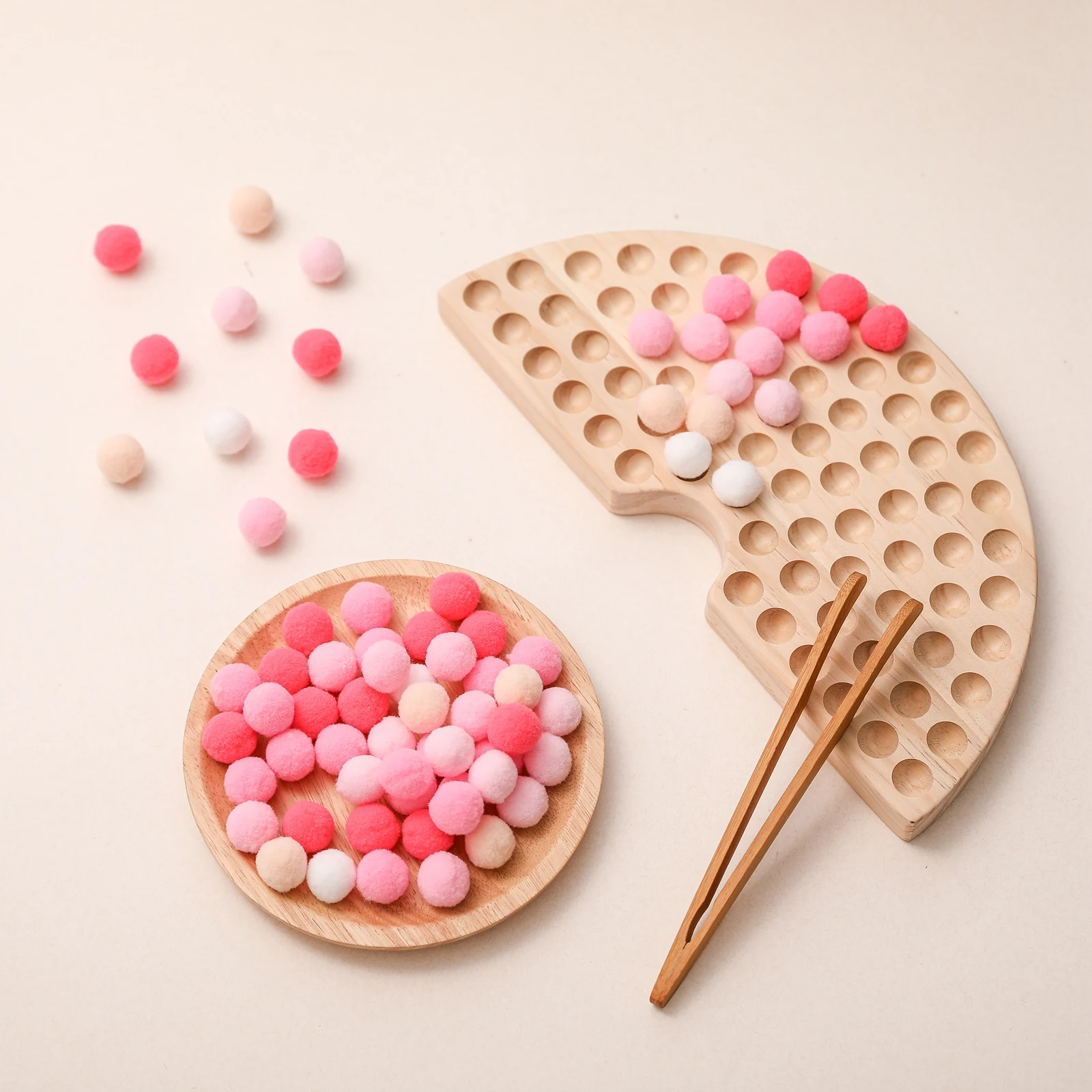 Wooden Beads Game Montessori Educational Early Learn Children Clip Ball Puzzle Preschool Toddler Toys Kids For Children Gifts