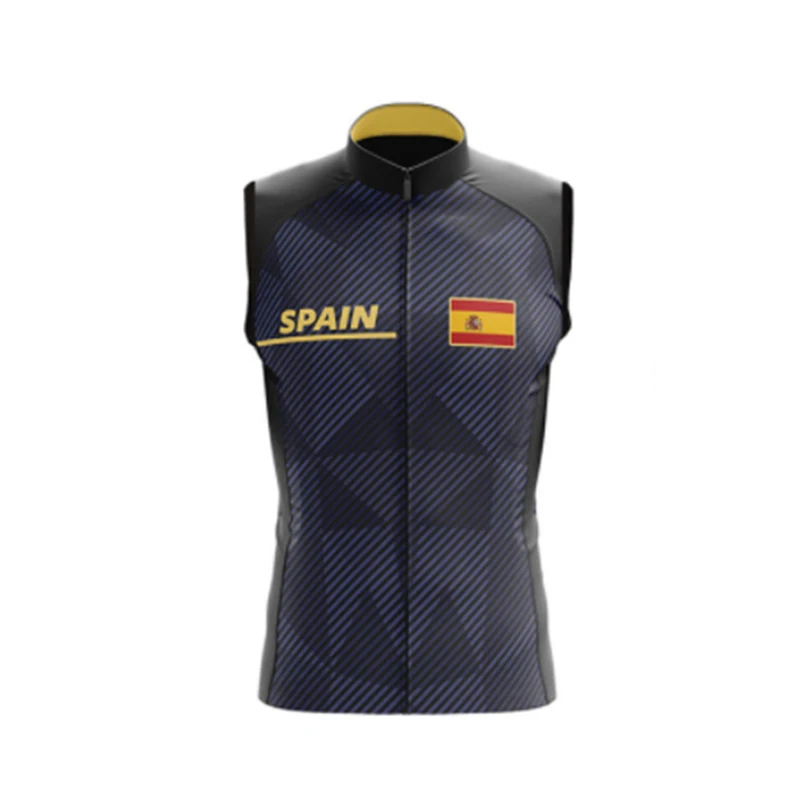 Spain Team Men Cycling Vest Summer Sleeveless Cycling Gilet Quick Dry Bicycle Wear Clothes MTB Bike Jersey Ropa Ciclismo