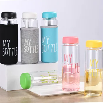 

New Plastic My Bottle Exquisite Fashion Student Couple Leisure Water Gift Bottle Drink Fruit Bottle (no cloth cover no box)