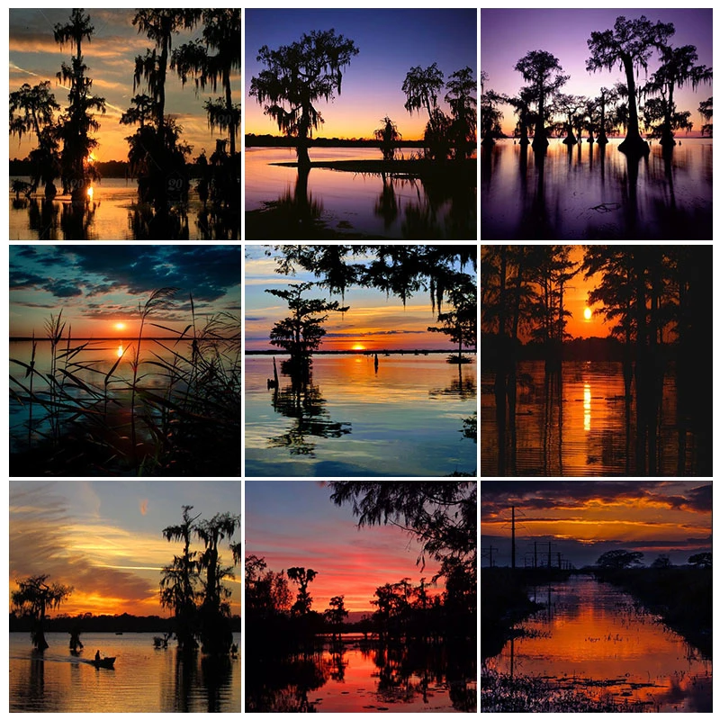 2020 Photo Custom 5d Sunset Landscape Diamond Painting Full Drill Round Homefun Cross Stitch Diamond Mosaic Diamond Embroidery Diamond Painting Cross Stitch Aliexpress