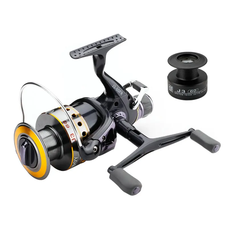 Comprar Carrete de pesca carpa carrete giratorio carbono arrastre delantero y trasero 18KG arrastre máximo 9 + 1 carrete de Metal BB carrete de barco marino doble perillas YL 48