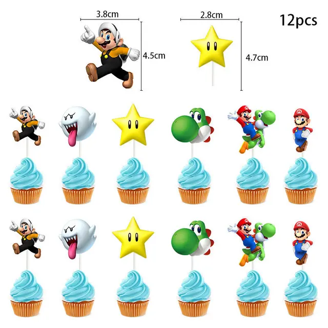 Super Mario Cartoon Theme Kid Birthday Party Supplies Decoration Banner Tableware Baby Shower Decor Disposable Tableware Gift 3