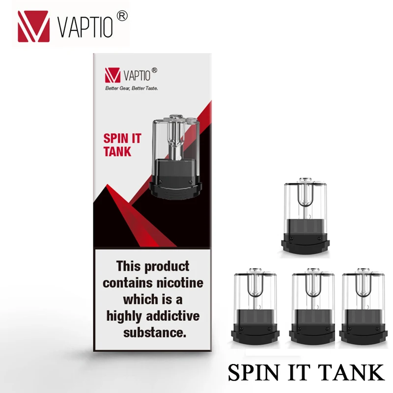 4PCS TANK Последние 24 часа! Vaptio Spin IT vape ручка комплект с 500 мАч встроенный аккумулятор 15 Вт 1,8 мл бак электронная сигарета Spinnable капельный наконечник - Цвет: 4PCS TANK