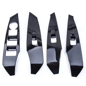 

for Mazda 6 Atenza 2017 2018 Car Carbon Interior Door Armrest Window Lift Switch Cover Frame Trim Styling Stickers ABS