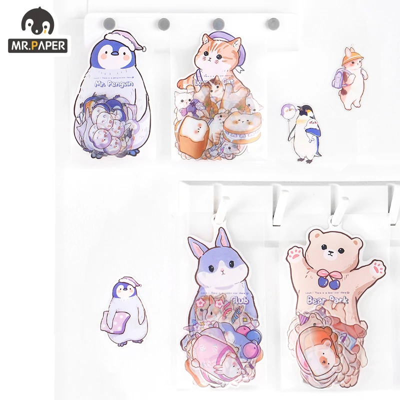Mr 紙4デザインピース バッグかわいい漫画のスタイルのウサギクマのキティクリエイティブ手のアカウントdiy装飾コラージュ素材のステッカー Assorted Stickers Aliexpress