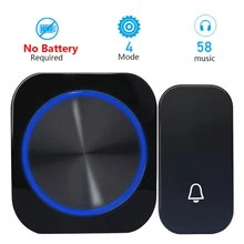 

4 Modes Smart Home Doorbell Ringtone Kit Wireless Waterproof Doorbell LED Flashing Security Alarm Welcome Melody Mini Button