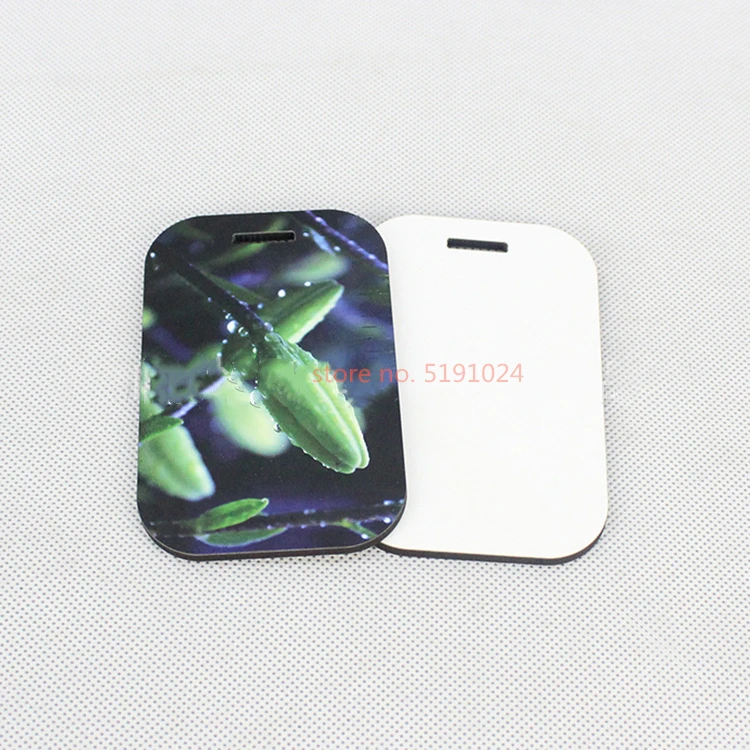 20pcs/lot sublimation mdf wooden luggage tags with punch hole hot transfer custom blank luggage tag diy custom consumables
