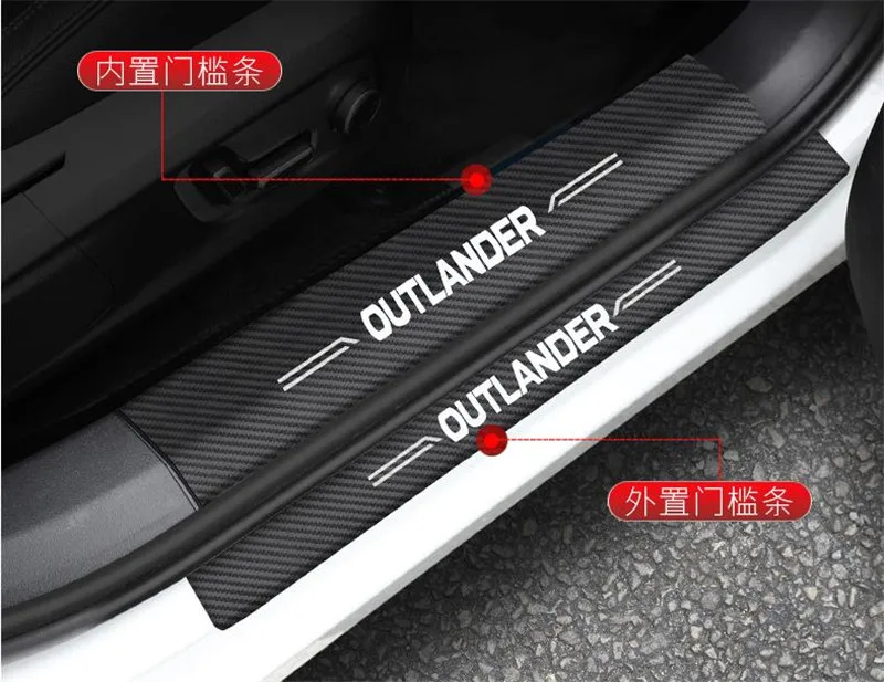 Кожаная пластина порога Добро пожаловать педали автомобиля Стайлинг для Mitsubishi Outlander 2013