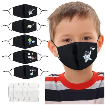 

5PC Child Print Adjustable Activated Carbon PM2.5 Protective Washable Face Mask For Protection For Adults Scarf Flag Bandana#3