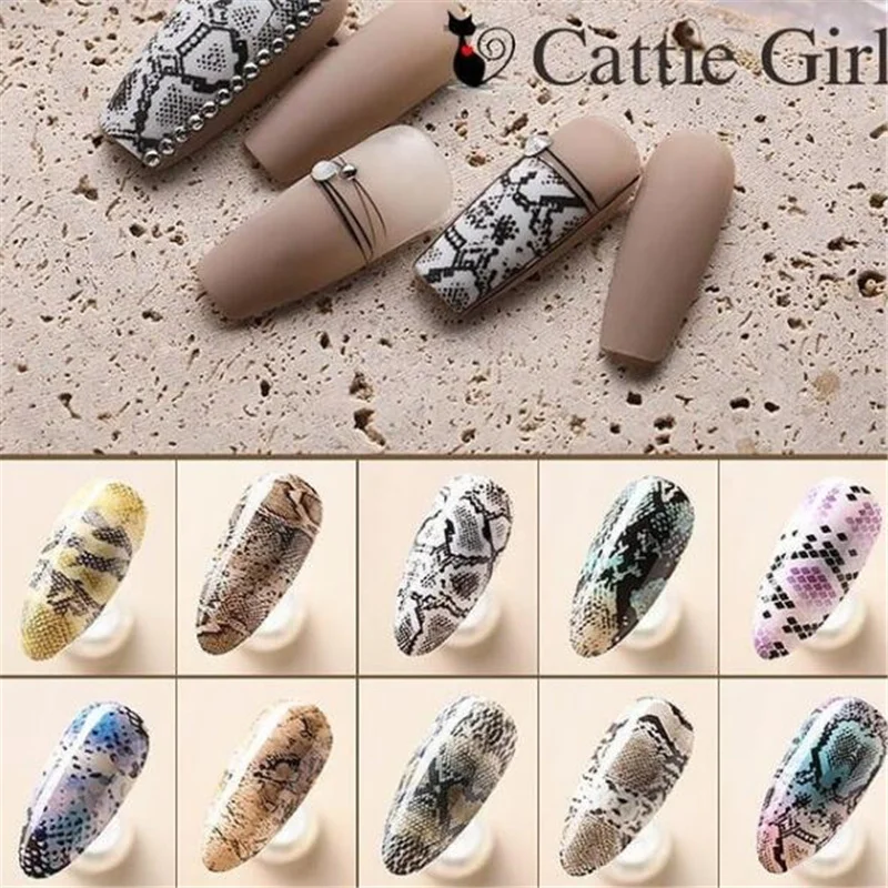 10 Roll 4*100CM Serpentine/leopard Transfer Stickers On Nails For DIY Manicure  Nail Art Manicure Foil Decals Decorations CNZ2-34 - AliExpress