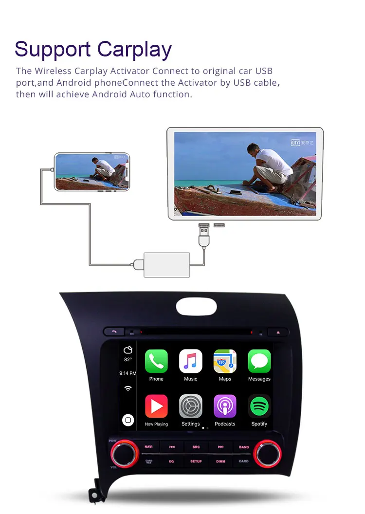 Discount TOPBSNA Android 9.0 Car DVD Multimedia Player for Kia CERATO K3 FORTE 2013 2014 2015 2016 WIFI Car Radio Player GPS Navi auto FM 9