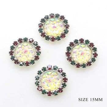 

Christmas Decoration Button DIY Party festival 10Pcs/Lot 15MM Acrylic Diamond Button Invitation Handwork Flower Accessories