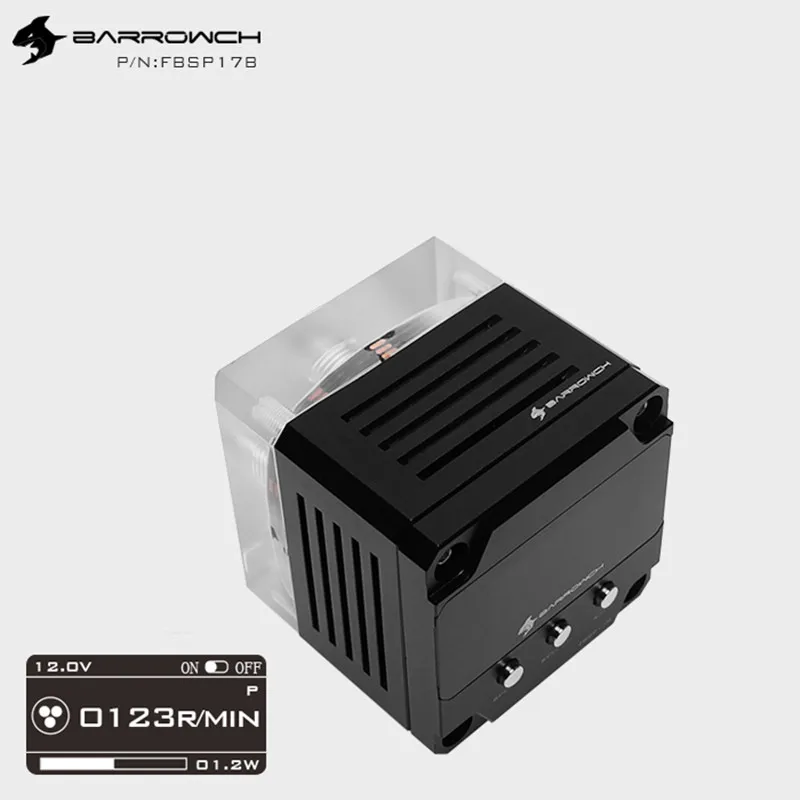 Barrowch компьютер с водяным охлаждением OLED Интегрированный Дисплей PWM скорость-регулируется 17 Вт насос умная версия FBSP17B
