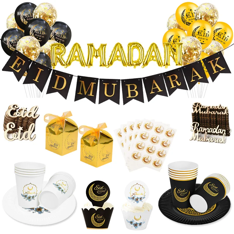 Conjunto de 6 decoraciones de Ramadán Eid decoraciones Ramadán Kareem  Decoraciones de Ramadán Eid regalos Decoración de mesa islámica Arte mural  islámico Ramadán Mubarak -  España