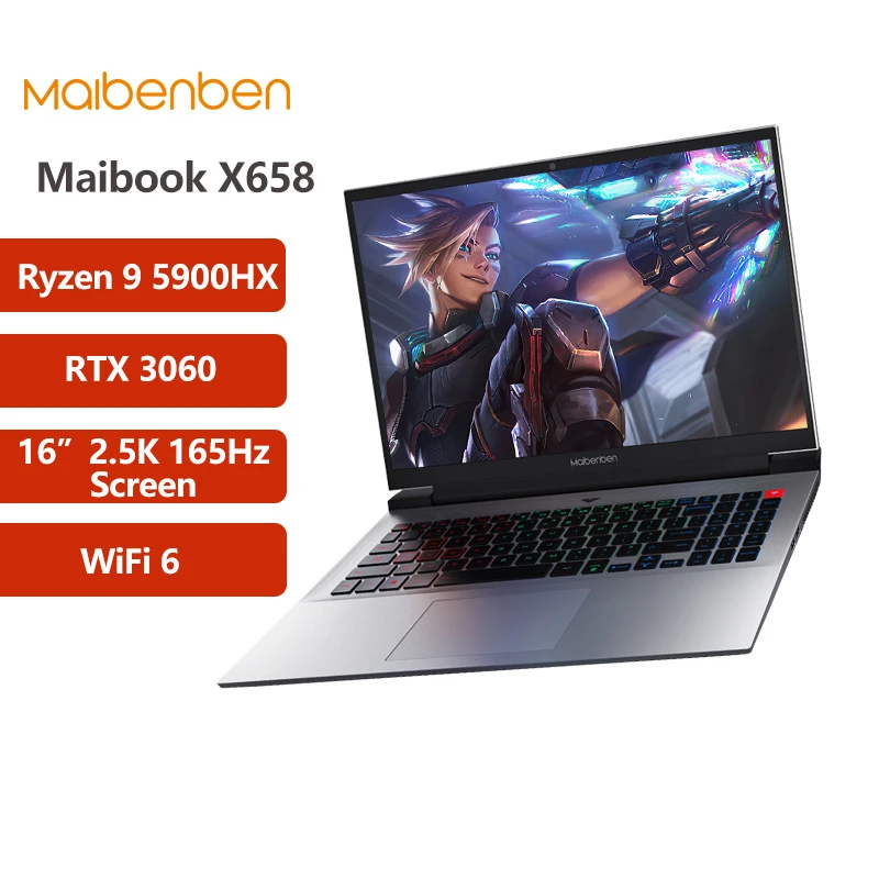 Maibenben Super Gaming Laptop X658 [ 16" 2.5K Screen, AMD Ryzen 9 ...