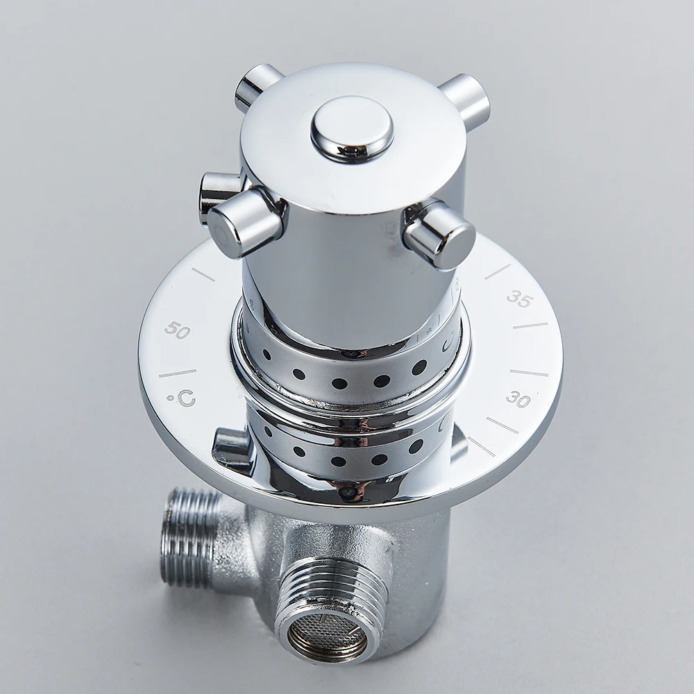 Brass Thermostatic Mixer for Shower System Water Temperature Control Faucet Control Valve Bathroom Faucet Valve