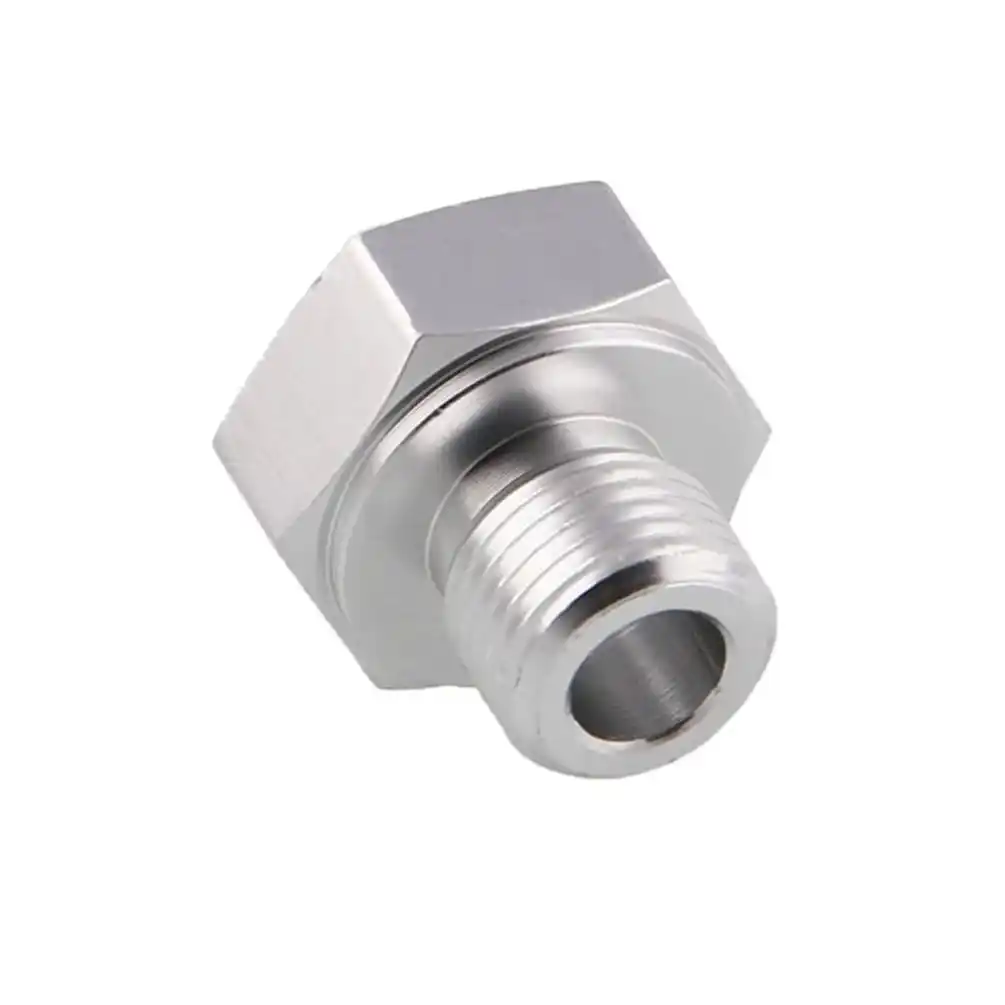 Oil Pressure Sensor Adapter M16x1.5 Female 1/4 18 NPT Turbo Feed Port
