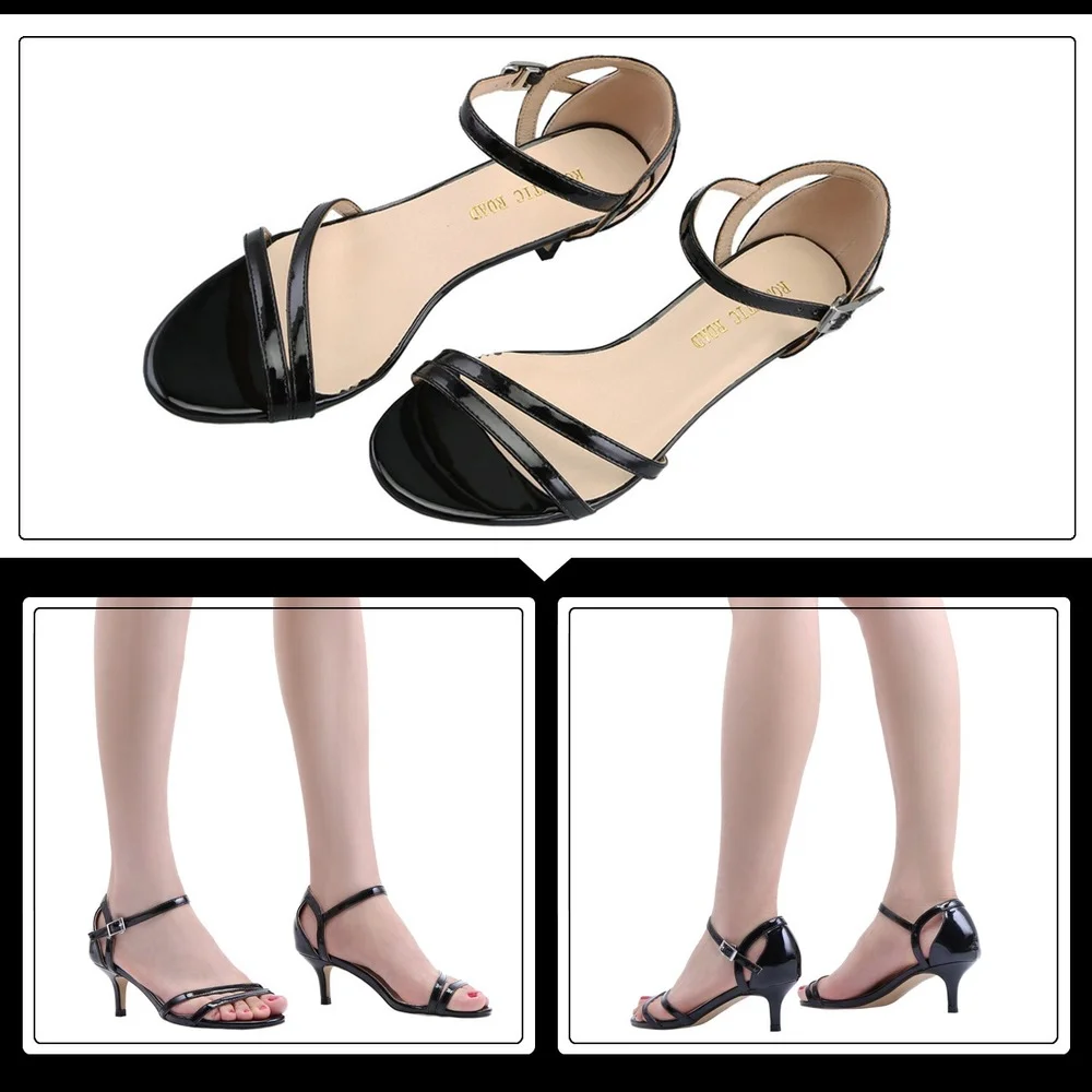 LOSLANDIFEN Summer Women Sandals 5cm Low Heels Open Toe Mid Stiletto Sexy High  Sandal Ankle Strap Dress Lady Shoes