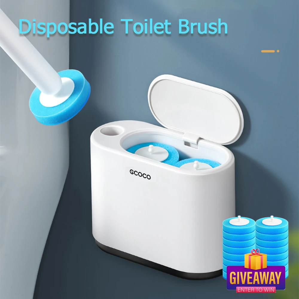 Ecoco Disposable Toilet Brush With Cleaning Liquid Toilet Long Handle