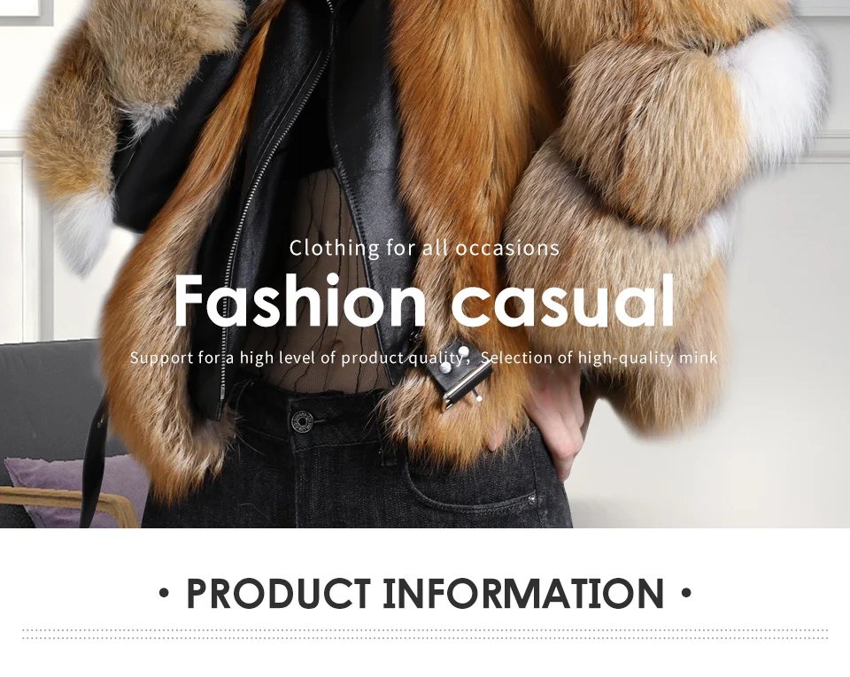 Real Leather Jacket Women Winter Natural Fur Fox Coats