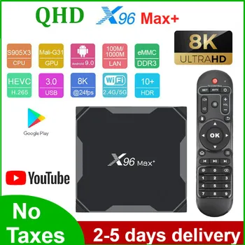 

X96 MAX plus Leadcool qhdtv 8K Android 9.0 Smart TV Box Quad Core S905X3 Media Player 32G/64G QHDTV code X96MAX set top box